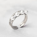 Korean Fashion Jewelry Elegant Four Pearl Inlaid Diamond Adjustable Ring Double Three Dimensional Index Finger Ring Women