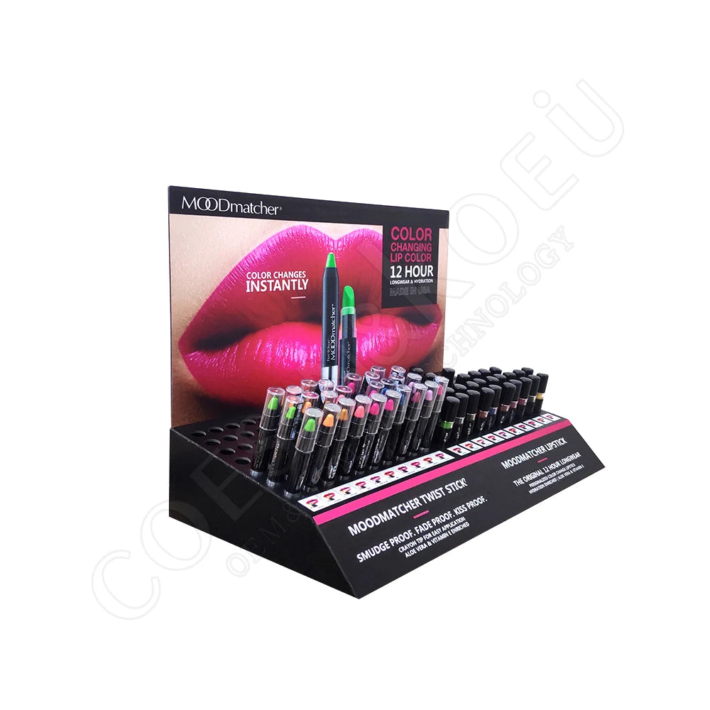 Christmas Hot Sale Lipstick Display Box Cardboard PVC Cosmetics Lipscrub Lipgloss Tabletop Display Stands