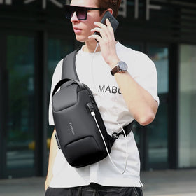 FENRUIEN Multifunctional Anti-theft Code Lock Single Crossbody Fashion Shoulder Bag Men USB Waterproof Messenger Bags 2025
