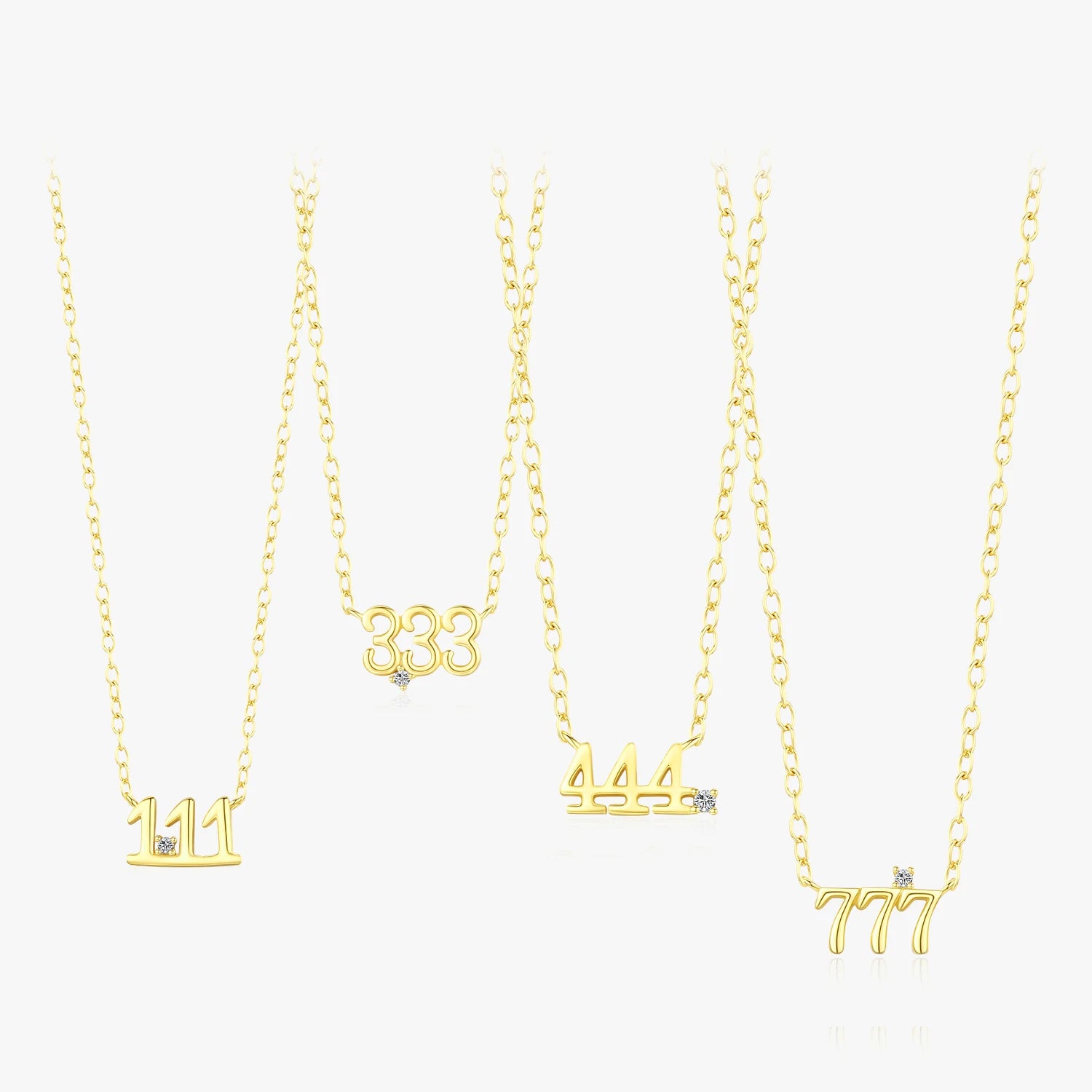 Gold Color Adjustable Exquisite Pendant for Women Jewelry 925 Sterling Silver Simple Fashion Digit Lucky Number Necklaces