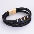 Luxury Men's Fashion Bracelet Bangles Stainless Steel and Leather Accessories