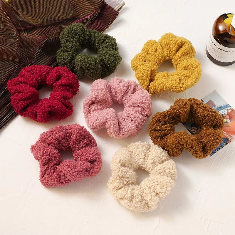 Autumn Fall Winter Comfortable Soft Gentle Simple Hair Accessories Plush Hair Scrunchies