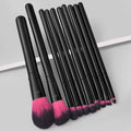 YUE New Arrival 10pcs Color Black Makeup Brush Set Women's Beauty Makeup Tools Soft Handy Wood Handle Vegetarian