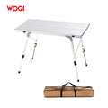WOQI Hot Sale Customized Aluminum Height Adjustable Camping Folding Table Roll-up Table Portable Foldable Camp Tables
