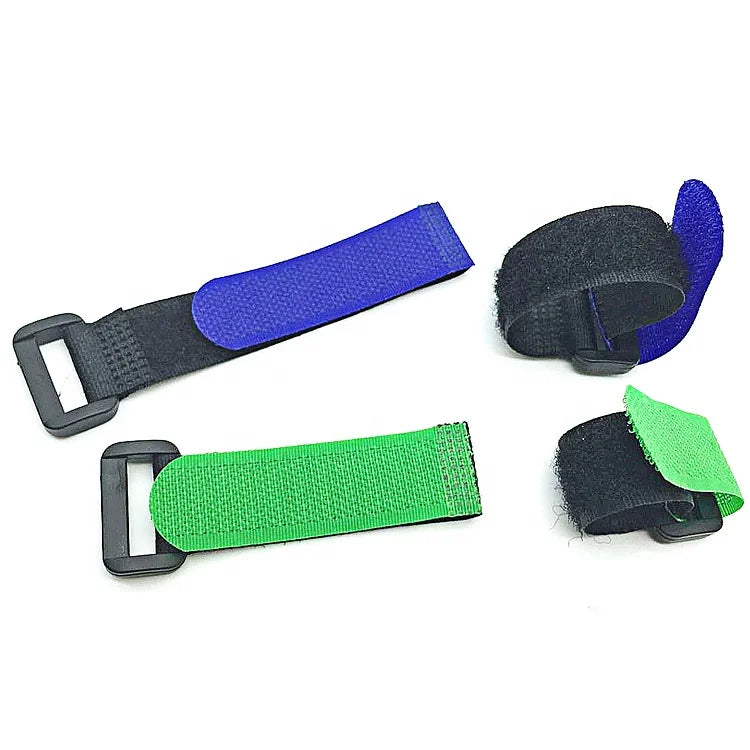 Self Tape Nylon Adjustable Carrying Strap Wrap Fastener Tape Reusable Self Locking  Hook and Loop Strap With Buckle