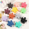 QIYUE Women's Large Flower Hair Clips 7.5cm ABS Solid Color Plastic Hair Accessories