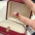 New White Love Pendant Necklace 6-7mm AAAA Grade Freshwater Round Beads Clavicle Chain Gold Plated for Women's Anniversary Gift