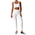 2025 New Arrival Nylon Spandex Seamless Ribbed Women Yoga Clothing High Waisted Quick Dry Padded Running Gym Fitness Outfit Sets