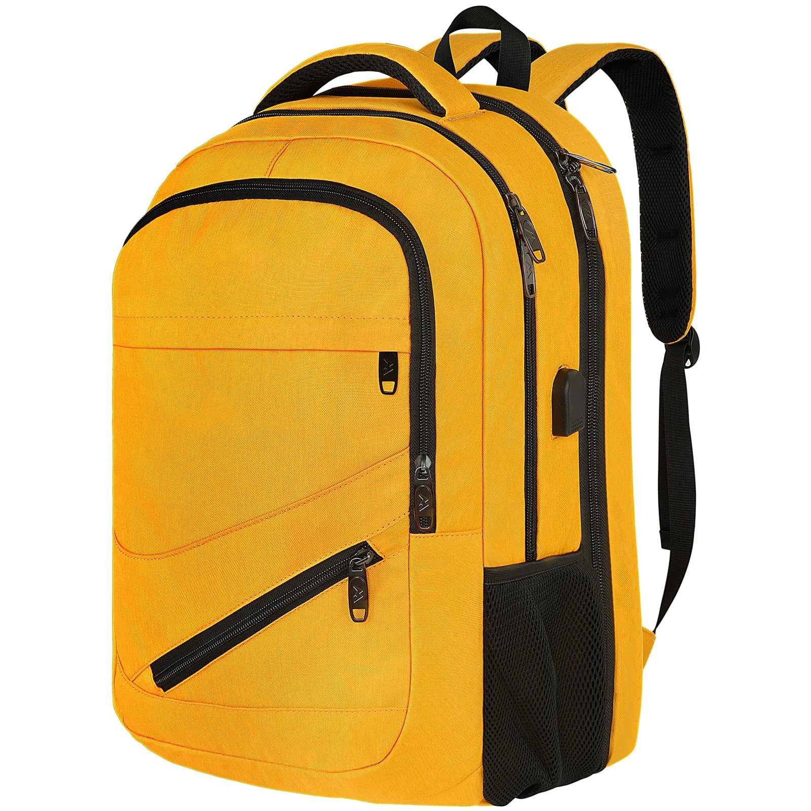 Yellow Fashion Trendy Water Resistance Gym Laptop Tool Bag for Accessories with Water Bottle Holder and Usb Charging Port