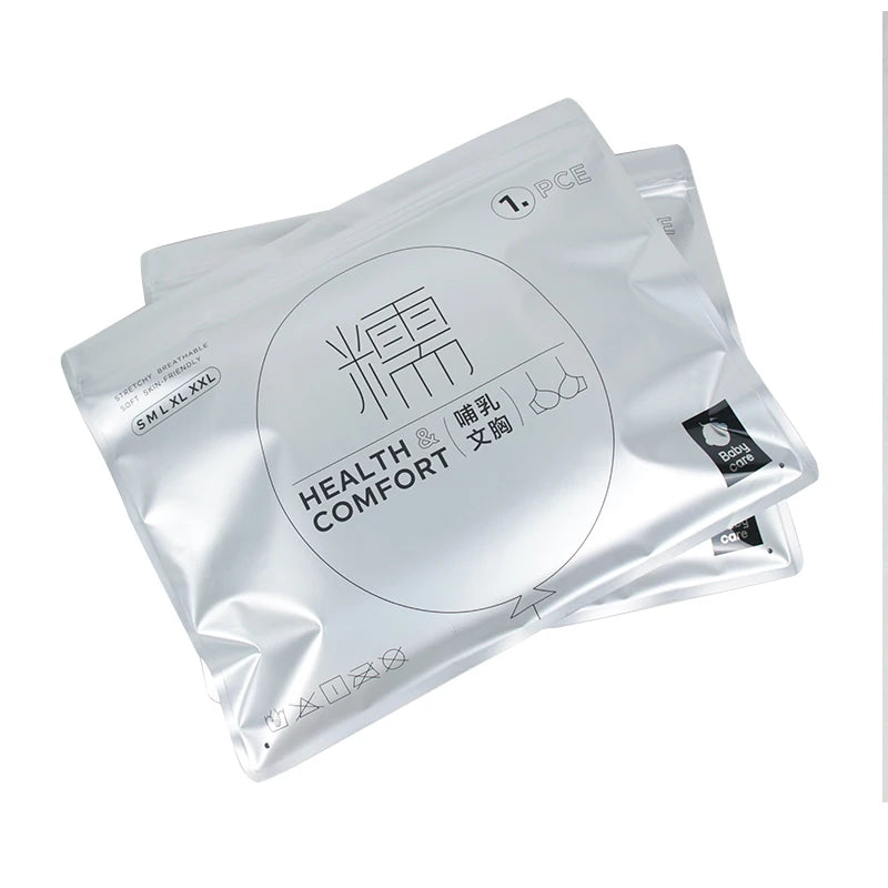 Hot Sale Custom Logo Recyclable Fashion Laminlated Silvery Zipper Bag for Clothing