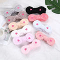 Custom Logo Elastic Makeup Cosmetic Headband Colorful Embroidered Love Heart Bowknot Furry Spa Hairband for Women