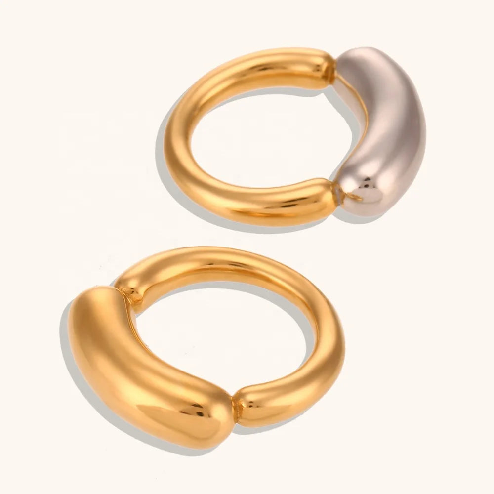 Ding Ran Personalized Fashion Jewelry Thick Ring Minimalist 18K Gold Plated Smile Rings for Women and Men