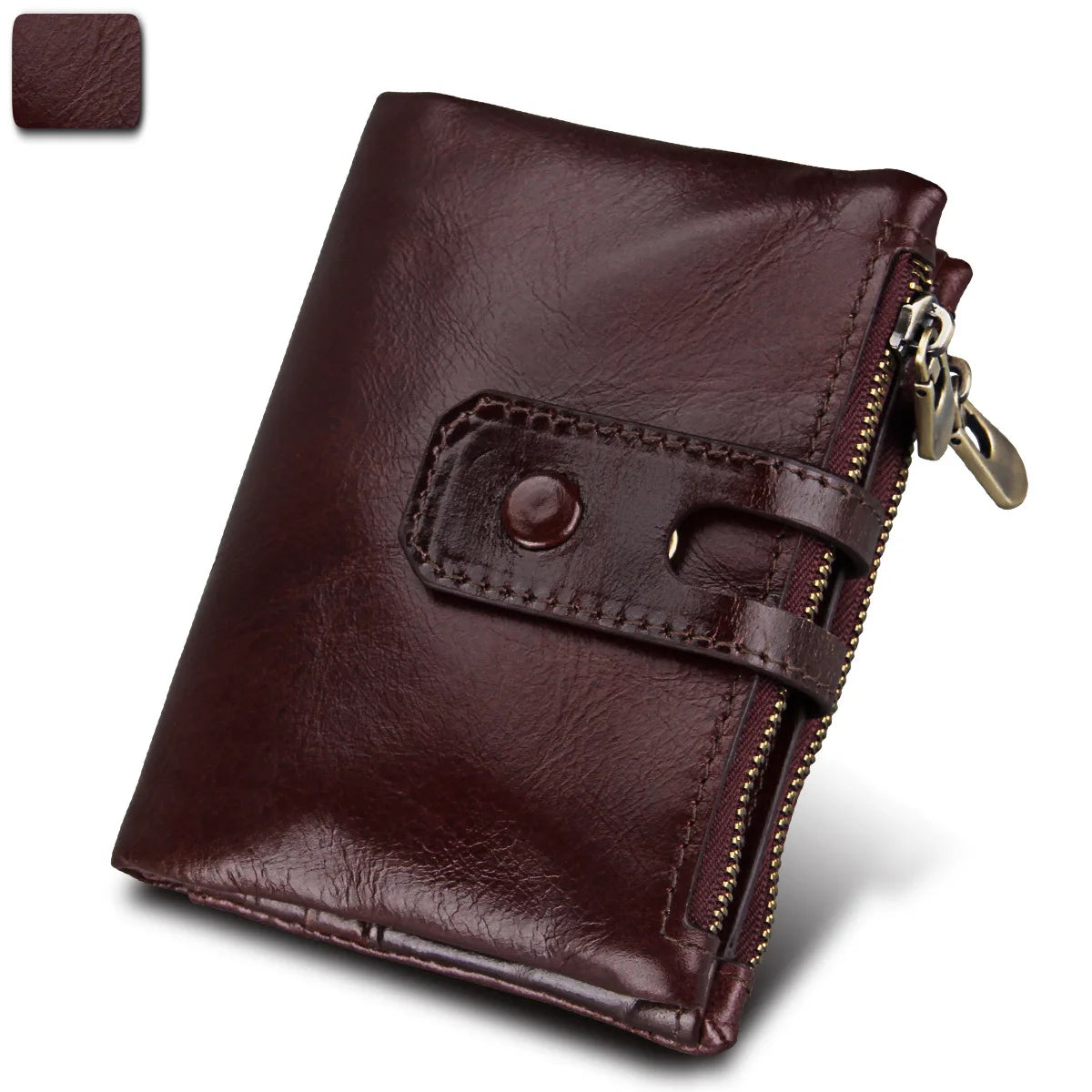 Hot Sell Crazy Horse Leather Men's Wallet Fashion Luxury Anti Theft RFID Genuine Leather Wallet