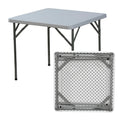 Modern 3ft Square 85x85x74mm Folding Table for Outdoor Patio Garden Restaurant Hard White Plastic for Space Saving Bar Height