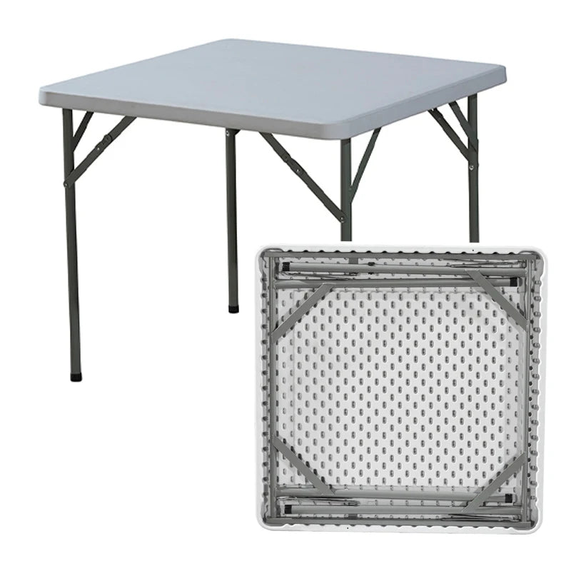 Modern 3ft Square 85x85x74mm Folding Table for Outdoor Patio Garden Restaurant Hard White Plastic for Space Saving Bar Height