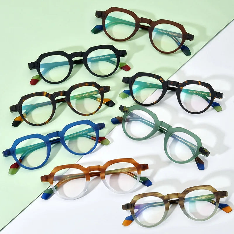 FANCY1989 Vintage Handmade Eyeglasses Prescription Spectacles Eyewear for Women Men Optical Frames