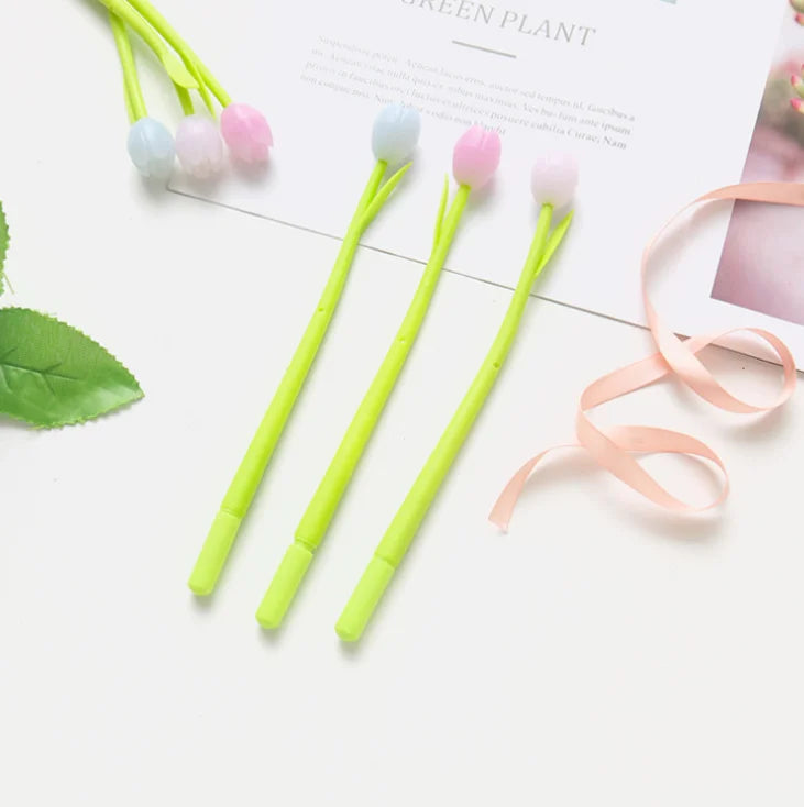 Recycled Gifts Cute Silicone Soft Tulip Signature Gel Pen Change Color by Sun