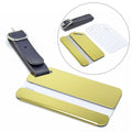 Wholesale Flight Travel Luggage Label Bag Gifts ID Address Gold Stainless Steel Leather Metal Tag Name for Suitcase with logo