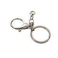 8-Shaped Buckle Pendant Keychain Three Four Piece Set Iron Material Silver Nickel Plated Lobster Clasp Stylish Modern Simplicity