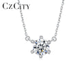CZCITY Classic Dainty Bling Necklace Silver Iced Out Link Chain Small Custom 925 Vvs Moissanite Pendant