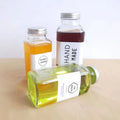8oz 12oz 16oz Glass Juice Bottles French Square Bottles With Plastic or Metal Lid