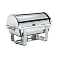 New Design Zinc Alloy Handle Half Roll Top Chaffing Dishes Stainless Steel for Serving Food in Hotels Kitchens Restaurants