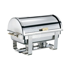 New Design Zinc Alloy Handle Half Roll Top Chaffing Dishes Stainless Steel for Serving Food in Hotels Kitchens Restaurants