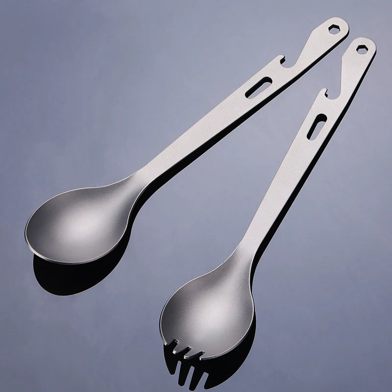 camping accessories Camping Spork with Bottle Opener Lightweight Outdoor Dinner Spoon Fork for Outdoor Picnic Camping Spoon