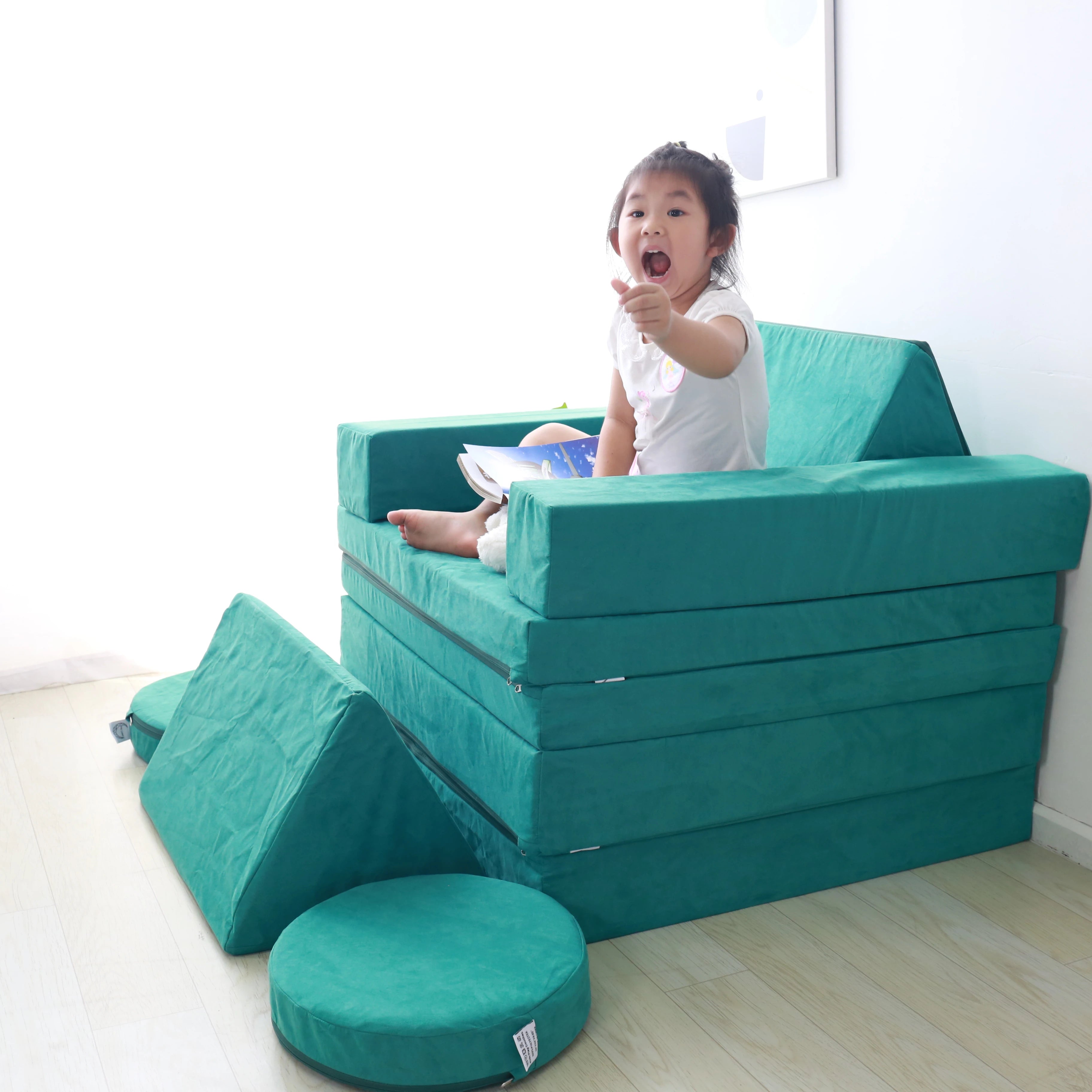Configurable Educational Modular Building Fort Crawling Sliding Kids Play Foam Couch Cushion Mat
