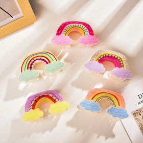 BSCI Factory YHJ Wholesale New Women Hair Claw Clips Cute Rainbow Cloud Graffiti Acrylic Claw Clips Hair Claws