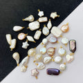 Natural Stone Freshwater Pearl Pendant Irregular Star Round Heart Baroque Pearl Charm White Freshwater Pearls Pendant