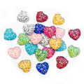 40pcs 10mm 12mm Heart Flat Back Resin Cabochons Druzy Natural Stone Convex DIY Jewelry Making Accessories Supplies