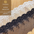 Milk Silk Lace Mesh Skirt with Floral Embroidery Black White Lolita Style Water Soluble Lace Fabric for Shoes Bags 10.5cm Wide