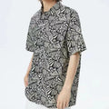 Designer Brand Men's Polyester/Cotton Velour Beach Shirt with Floral Hawaiian Print Anti-Wrinkle Breathable Custom