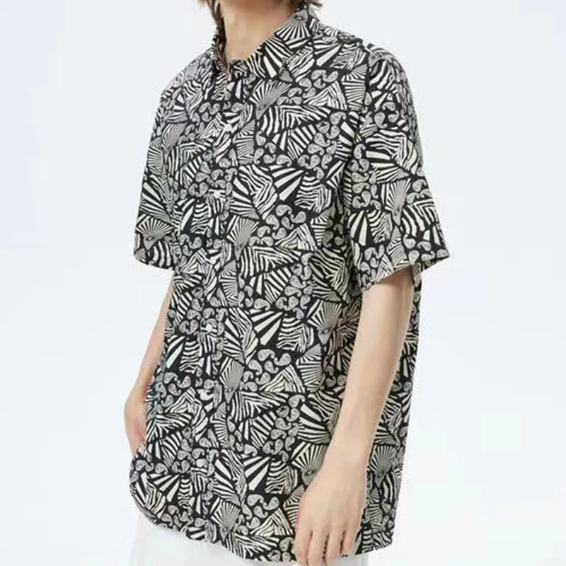 Designer Brand Men's Polyester/Cotton Velour Beach Shirt with Floral Hawaiian Print Anti-Wrinkle Breathable Custom