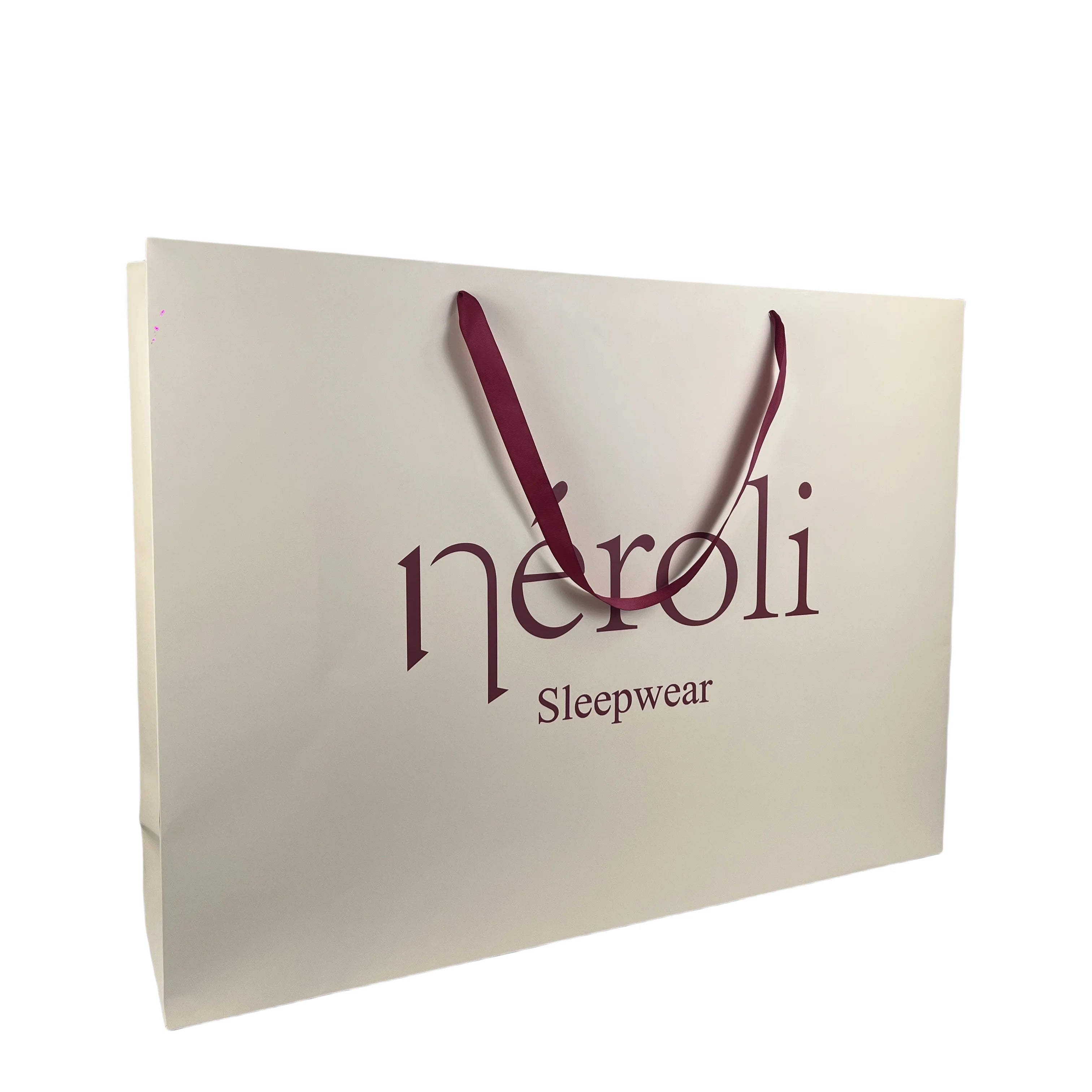 Luxury Handmade Ribbon Handles Boutique Shopping Paper Bags with Customizable Size and Logo Printing. for Candle Craft Packaging
