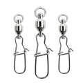 Stainless Steel Fishing Swivel Snap Ball Bearing Swivel Connector Solid Welded Rings with Duo Lock Snap Fishing Tackle
