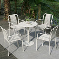 Elegant Pastoral Outdoor Metal Dining Chairs and Tables Rainbow Color Easy Clean Restaurant  Use