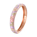 Daili Women's Fashion Charms Bracelet Wholesale Colorful Flowers Cloisonne Zinc Alloy Enamel Plated Jewelry Bangle