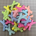Wholesale 100Pcs 21*34MM Acrylic Colorful Solid Bow Bowknot Loose Spacer Beads DIY Jewelry Making Accessories