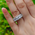 CAOSHI Delicate Geometric Design Sparkling Crystal Cubic Zirconia Band Rings for Bride Wedding Silver Plated CZ Rings for Women