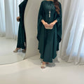Fashion Solid Satin Casual Batwing Sleeve Party Saudi Women Dresses Muslim Ramadan Jalabiya Kabaya Moroccan Arab Robe