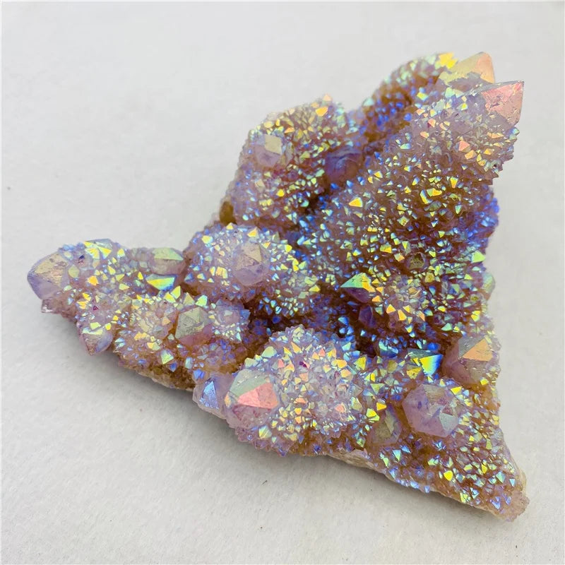 Natural Raw Aura Amethyst Cactus Cluster Aura Crystal Cactus