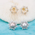E010898 S925 Pearl Earring 925 Sterling Silver DIY 7-8mm Natural Freshwater Pearl Stud Earring for Women