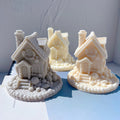 Cute House Candle Silicone Mold Gingerbread Home Plaster Gypsum Mould Icing Mansion Silicone Mould