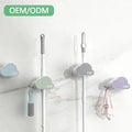 New Wall Mounted Mop Hook Rack Stand Plastic Hole-Free Design for Convenient Cleaning Tool Storage-Umbrella Brush Broom Hanger