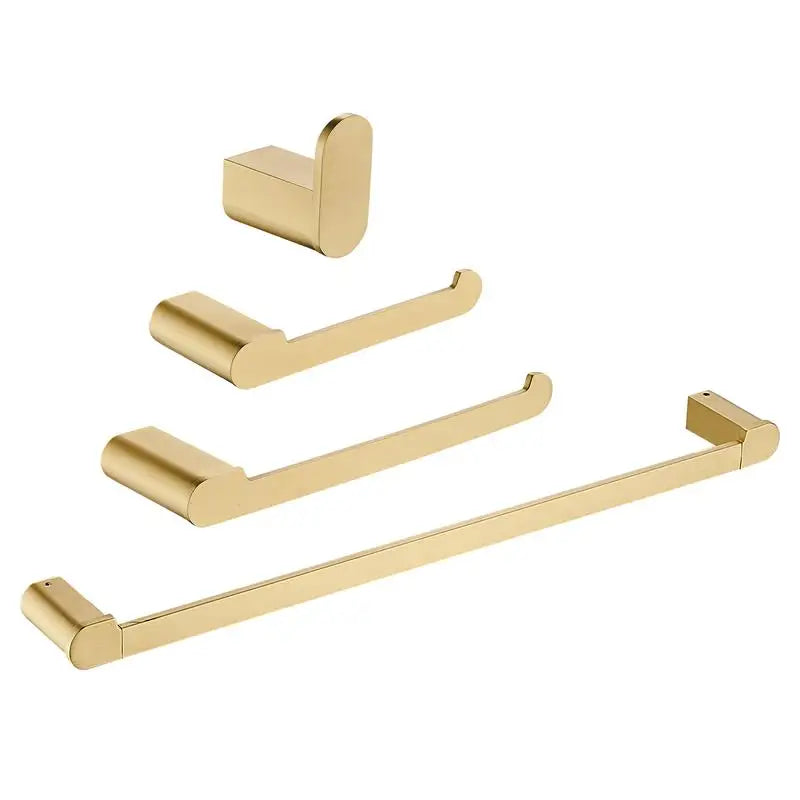 4-Piece Luxury Gold Heated Towel Bar Set Premium Bathroom Accessories for Hotels with Built-in Heater