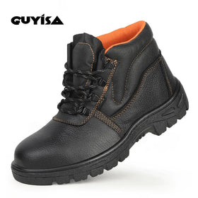 GUYISA CE Certified Steel Toe Safety Boots With High Tube for Ankle Protection Wear Resistance and Puncture Proof