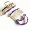 Fashion popular natural chips crystal quartz hand woven gravel hair clip crystal girl decoration