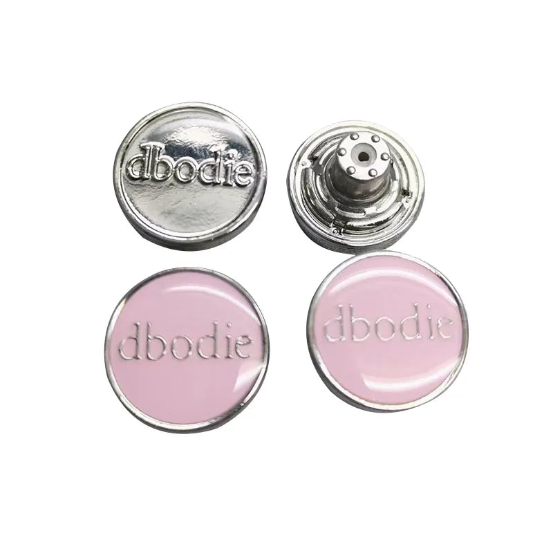 Manufacturer Supply Custom Design Pink Metal Tack Buttons Embossed Rivet Jeans Button for Denim Jeans Tailoring Repair
